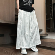 Load image into Gallery viewer, Jacquard Ice Silk Cropped Pants Thick Loose Straight Pants
