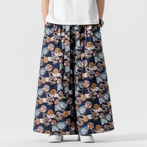 Straight Culottes, Loose Printed Trousers