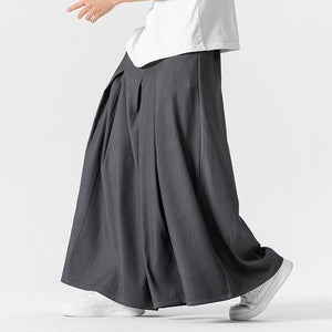 Retro Loose Wide-leg Pleated Skirt Pants