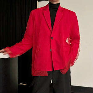 Double-layer Mesh Stitching Suit Jacket