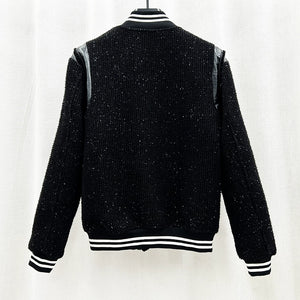 Baseball Collar Gold Dot Warm Jacket