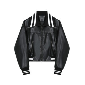 Retro Large Lapel Pu Leather Jacket