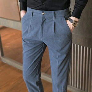 Corduroy Slim Casual Trousers