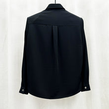 Load image into Gallery viewer, Patchwork Long Sleeve Shoulder Pad Shirt
