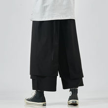 Load image into Gallery viewer, Japanese Style Flowing Straps Fake Two-piece Loose Casual Pants
