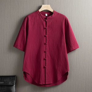 Linen Casual Button-Down T-shirt