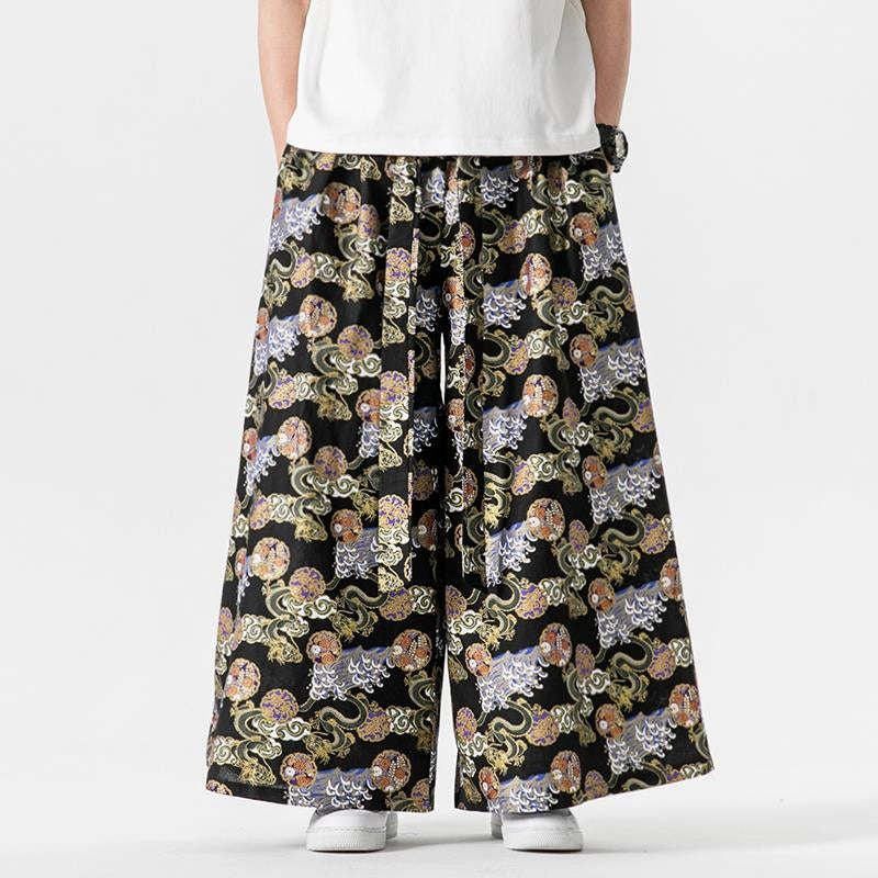 Straight Culottes, Loose Printed Trousers