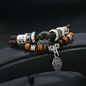 Multi-layered Braided Leather Bracelet