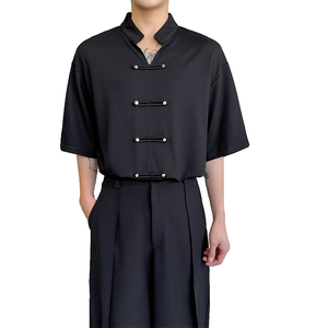 Stand Collar Loose Buttoned Shirt