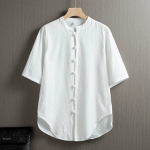 Linen Casual Button-Down T-shirt