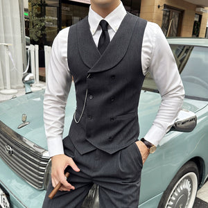 Slim Fit Double Breasted Suit Vest