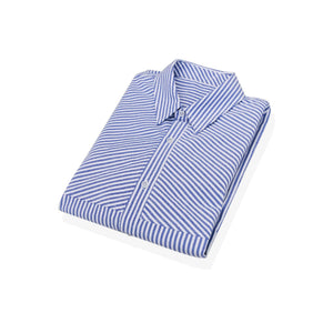 Splicing Oxford Blue Striped Shirt