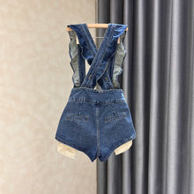 Load image into Gallery viewer, Denim Ruffled Overalls
