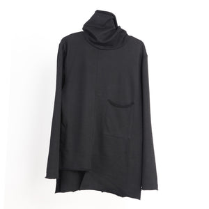 Dark Long-sleeved Pullover Turtleneck T-shirt