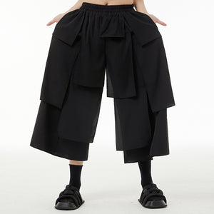 Patchwork Casual High Waisted Pants