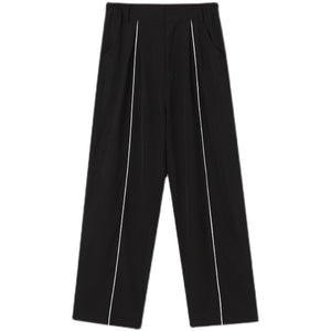 Contrast Color Webbing Wide-leg Trousers