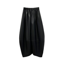 Load image into Gallery viewer, PU Leather High Waist Thin Fleece Loose Pants
