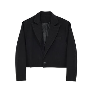 Single Button Cropped Blazer