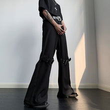 Load image into Gallery viewer, Lace-up Deconstructed Flared Wide-leg Pants
