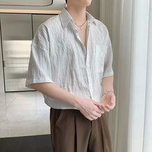 Load image into Gallery viewer, Summer Pleated Three-quarter Sleeve Shirt
