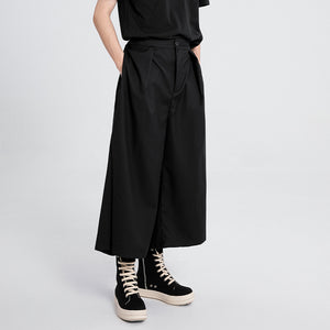 Drape Breathable Wide-leg Cropped Trousers