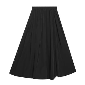 Slit Pleated Casual Skirt