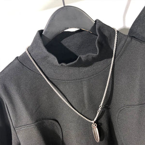 Loose Fit Asymmetric Turtleneck Sweatshirt