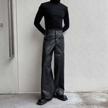 Load image into Gallery viewer, PU Leather Straight Wide-leg Casual Pants
