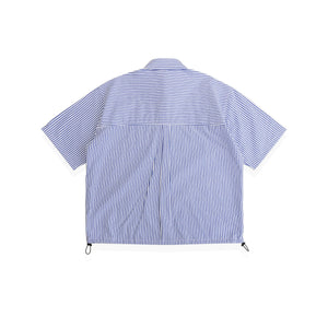 Splicing Oxford Blue Striped Shirt