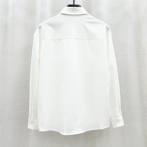 Patchwork Shawl Design Long-sleeved Shirt