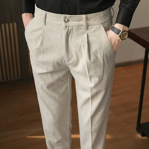 Corduroy Slim Casual Trousers