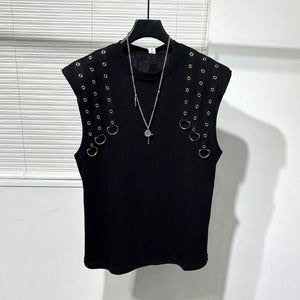 Metallic Embellished Loose Vest