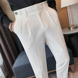 Solid Color Slim Straight Casual Pants