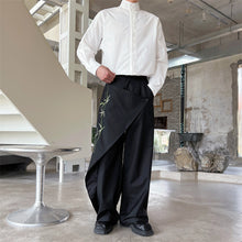 Load image into Gallery viewer, Bamboo Embroidery Deconstructed Straight Trousers
