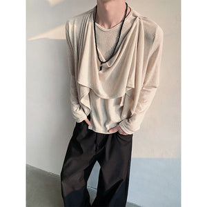 Retro Knitted Patchwork Irregular Long-sleeved Sweater