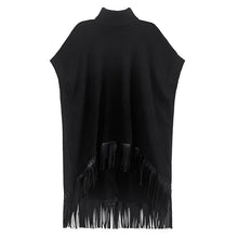 Load image into Gallery viewer, Retro Turtleneck Tassel Loose Dress
