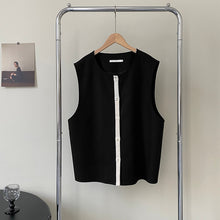 Load image into Gallery viewer, Contrast Color V Neck Suit Vest
