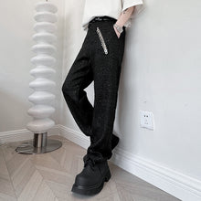 Load image into Gallery viewer, Sequin Zipper Casual Slim Fit Cropped Pants
