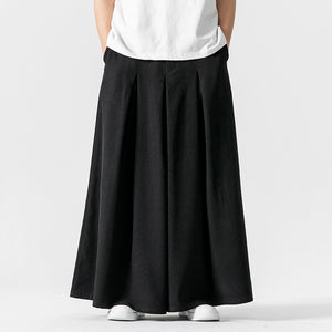 Retro Loose Wide-leg Pleated Skirt Pants