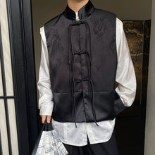 Load image into Gallery viewer, Satin Jacquard Patchwork Stand Collar Vest
