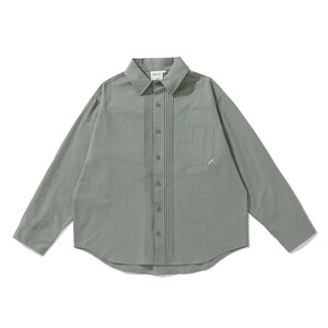 Japanese Retro Solid Color Long-sleeved Shirt