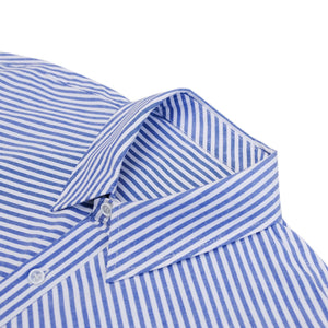 Splicing Oxford Blue Striped Shirt