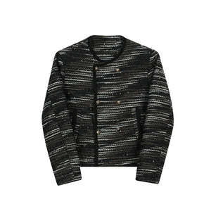 Metal Button Wool Webbing Loose Jacket