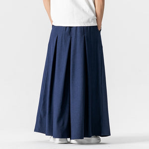 Retro Loose Wide-leg Pleated Skirt Pants