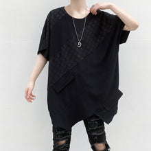 Load image into Gallery viewer, Black loose irregular T-shirt
