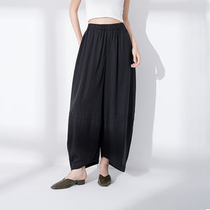 Curved Wide-leg Relaxed Trousers