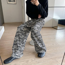 Load image into Gallery viewer, Wide-leg Tiger Print Loose Straight Suit Trousers
