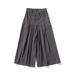 Retro Loose Wide-leg Pleated Skirt Pants