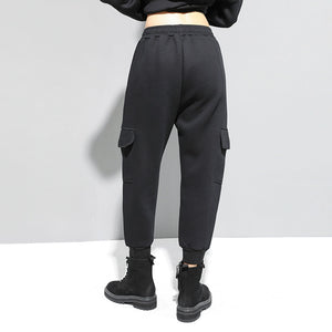 Thickened Workwear Tight Waist Casual Pants