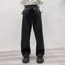 Load image into Gallery viewer, Retro Pu High Waist Loose Wide Leg Pants
